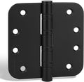 goldenwarm 6 Pack 4'' Black Ball Bearing Door Hinges – Heavy Duty Stainless Steel Hinges for Interior & Exterior Doors, 5/8'' Radius Corners