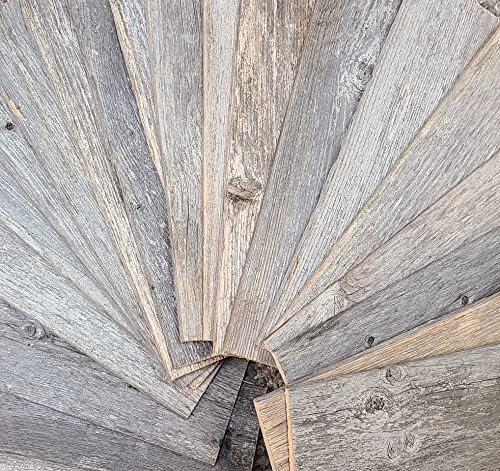 Rustic Weathered Reclaimed Wood Planks for DIY Crafts, Projects and Decor (20 pcs. Thin Planks - 3.5"x12"x.25)