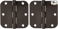 Amazon Basics Rounded 5/8 Radius Interior Door Hinges with Screws, 3.5" x 3.5", Oil Rubbed Bronze, 36-Pack