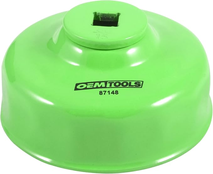 OEMTOOLS 87148 80 mm 15 Flute Oil Filter Wrench, Economy Oil Filter Cap Wrench, Oil Cap Filter Wrench Prevents Slippage and Stripping, Oil Change Tools | 80mm 15 Flute Oil Filter Wrench Set, Fits 3/8" Ratchet, Non-Slip Grip, Rust-Resistant