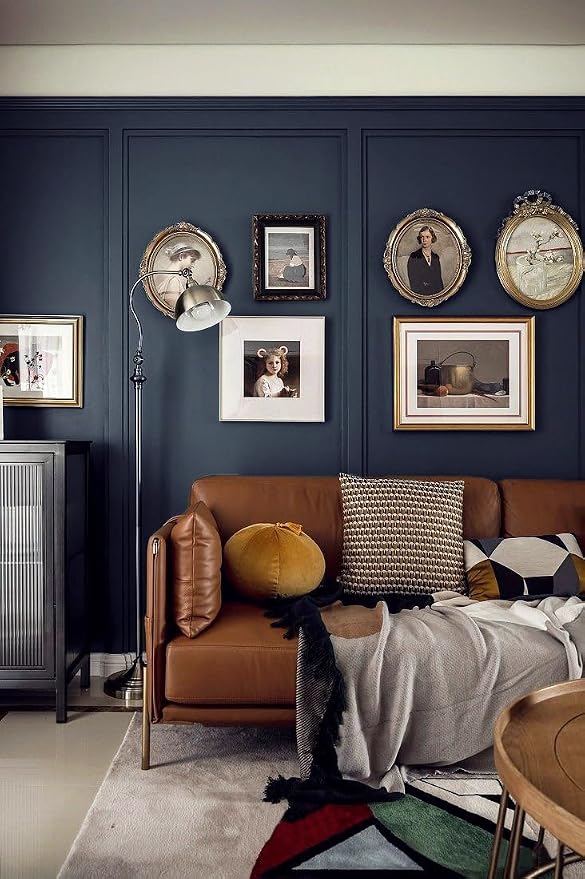 Safiyya Peel and Stick Wallpaper Dark Blue Contact Paper Solid Color Decorative Self Adhesive Removable Wallpaper Modern Contact Paper for Wall Vinyl Roll 118"x17.7"