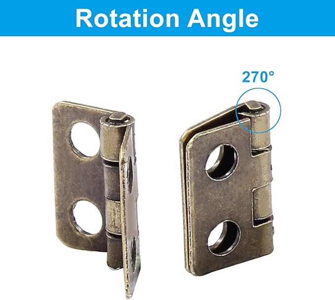 24 Mini Hinges 13x12mm Antique Bronze Butt Hinges for Mini Cabinet, Doll House, DIY Projects