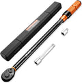 VEVOR Torque Wrench 1/2-inch Drive Click Torque Wrench ±3% High Precision, 29.4-294.1 lbf-ft / 40-400 N.m, Dual Scale Readings, with Extension Bar, Adapter and Storage Case, for Automotive Repair
