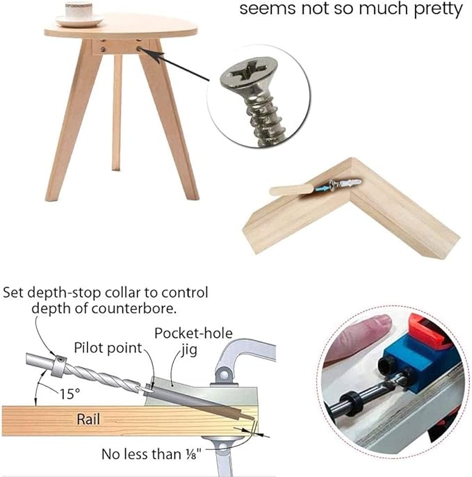 Pocket Hole Screw Jig Dowel Drill Joinery Kit Carpenters Wood Woodwork Guides Joint Angle Tool Carpentry Locator Craft Locator
