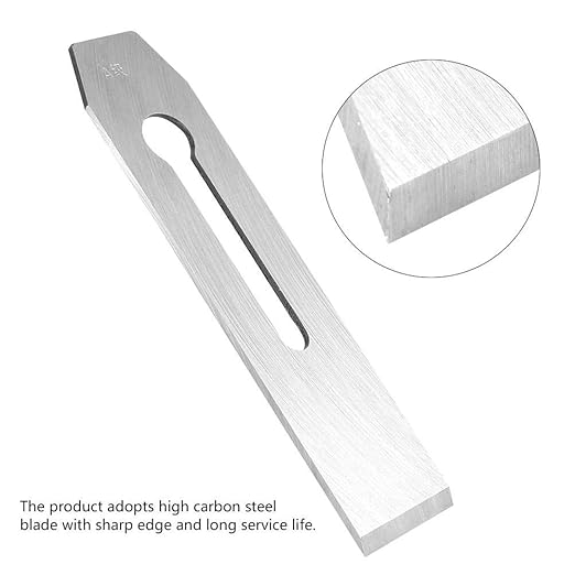 Bench Plane Blade, High-Carbon Steel Carpentry Woodwork Hand Planer Blade, Replacement Woodwork Planer DIY Tool - Silver White(Width-51MM)