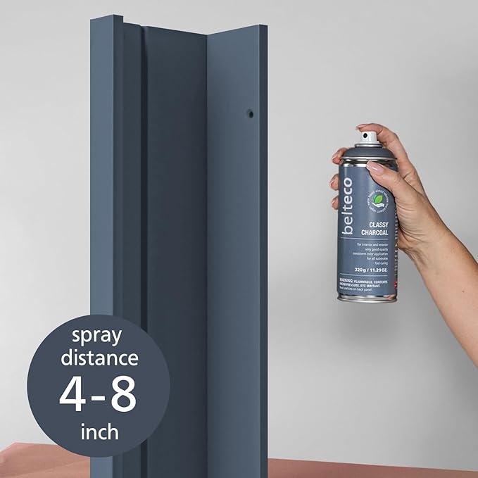 Classy Charcoal Spray Paint | Water based & Odorless | Eco-Friendly & Vegan | Weather & UV-Resistant | For all Substrates | Fast Drying with High Coverage | For Indoor/Outdoor Use