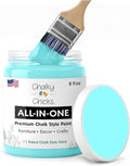 Chalky Chicks 8 Fl Oz Matte Aqua Bay (Aqua Blue) Chalk Paint for Furniture Without Sanding, No Prep Furniture Paint No Sanding All in One for Crafts, Wood, Walls, Cabinet, Metal, Dresser, Farmhouse