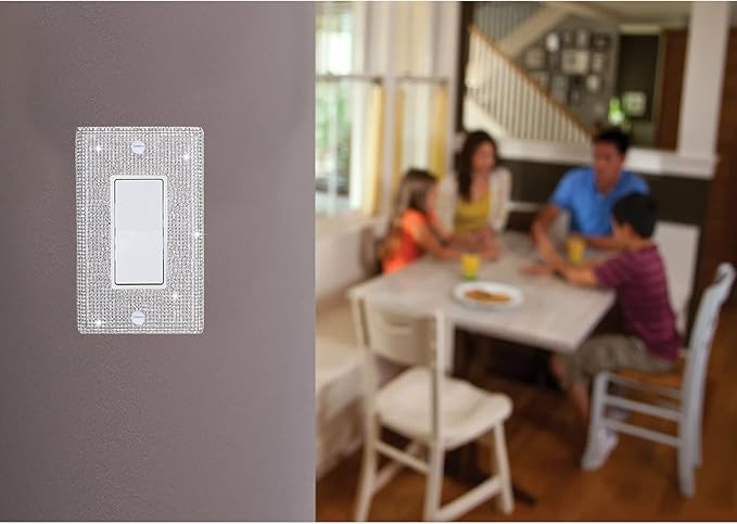 Silver Shiny Silver Rhinestones Wall Plates Light Switch Cover Decorative Outlet Cover Single Toggle Switch Plates And Outlet Covers