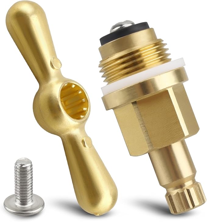 PK1100 Brass Globe Valve Stem and Bonnet Kit with Handle Fit for Arrowhead Hose Bibs, Boiler Drains, Sill Faucets