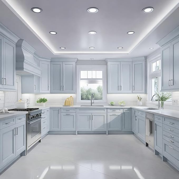 ALL-IN-ONE Paint by Heirloom Traditions, Stormy (Pastel Blue), Gallon - Durable cabinet and furniture paint. Built in primer and top coat, no sanding needed. Includes our 30 featured color card.