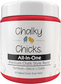Chalky Chicks 4 Fl Oz Matte Poppy (Deep Red-Pink) Chalk Paint for Furniture Without Sanding - No Prep Furniture Paint No Sanding All in One for Crafts, Wood, Walls, Cabinet, Metal, Dresser, Farmhouse