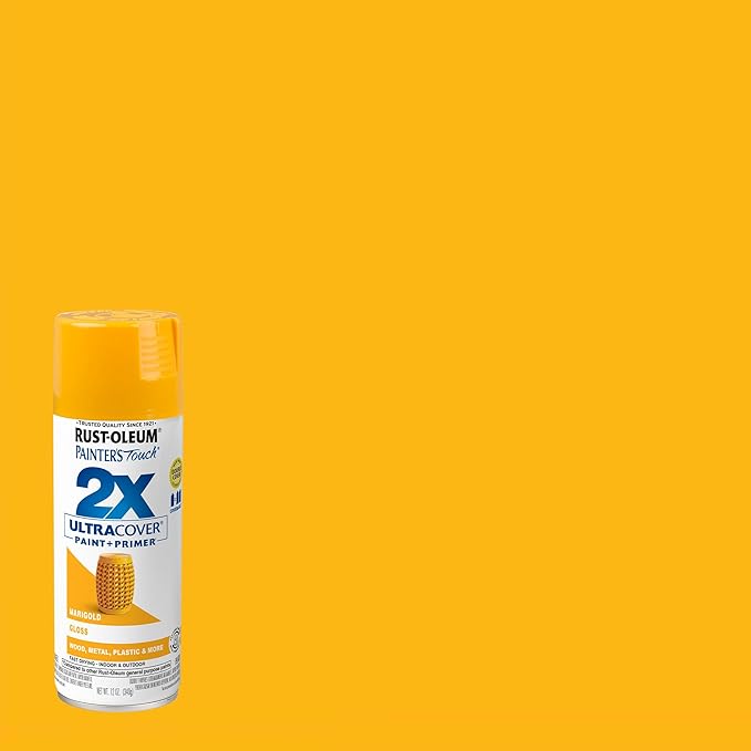 Rust-Oleum 249862-6PK Painter's Touch 2X Ultra Cover Spray Paint, 12 oz, Gloss Marigold, 6 Pack