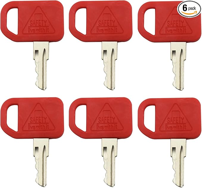 AT195302 6PCS Ignition Keys AR51481 Replacement for Jo-hn Deere Heavy Equipment Loader Backhoe Loader Tractors 1200 210C 310A 310C 410B 550B 700H 1050J 210LJ 250D 460E 410C 710D