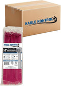 Kable Kontrol Cable Zip Ties, 14 Inch, 6000 Pcs, 50lbs Test, FL Pink | Nylon Plastic, Self Locking, UL Listed, Indoor Use