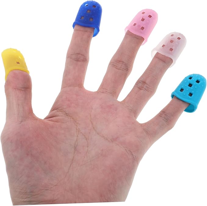Uonlytech 120 Pcs Silicone Thumb Sucking Stop for Kids Hot Glue Sticks Fingertip Protectors Toe Protectors Wax Child Guitar Silicone Covers Protection Cap Man