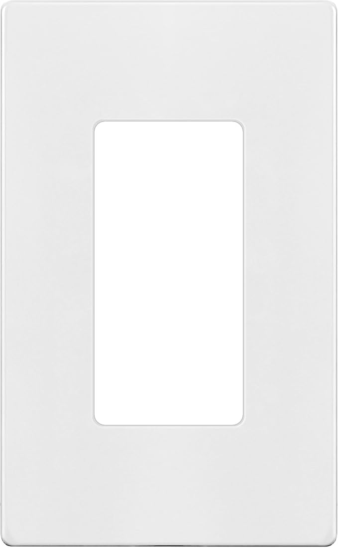 ENERLITES Screwless Decorator Wall Plates Child Safe Outlet Covers, Size 1-Gang 4.68" H x 2.93” L, Unbreakable Polycarbonate Thermoplastic, SI8831-W, Glossy, White