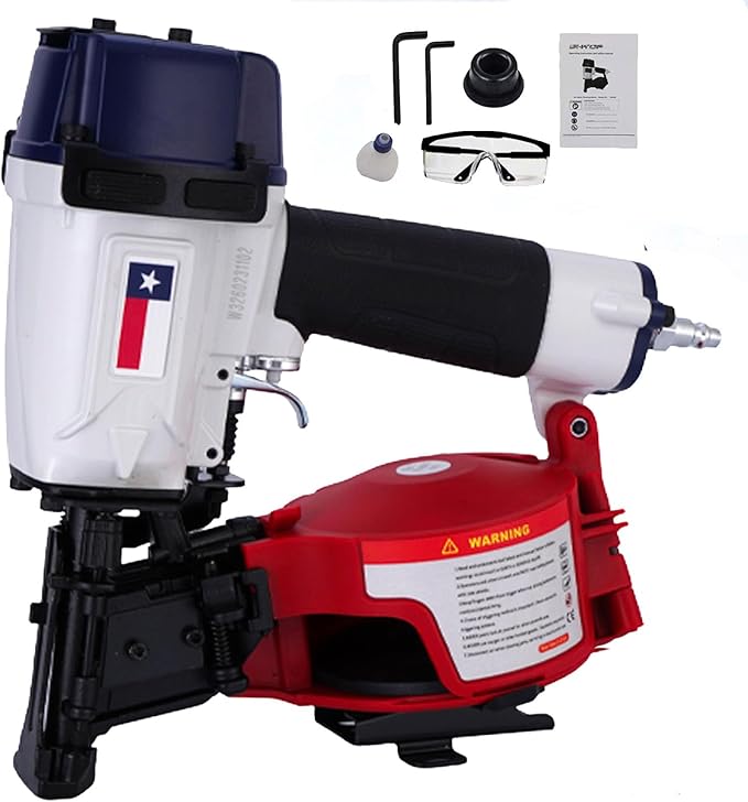 Texas Style CN45N Roofing Nailer, 15 Degree Roofing Nail Gun, 3/4-Inch to 1-3/4-Inch Coil Nails, 120-pcs Load Capacity Coil Nailer