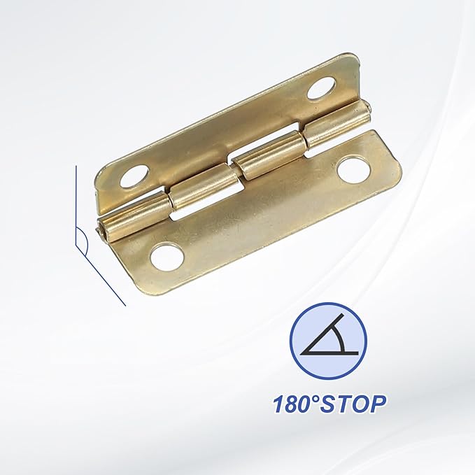MECCANIXITY Small Butt Hinges 1-1/2 Inch Mini Jewelry Box Hinge with Screw for Jewelry Wooden Boxes Cabinet Drawer Doors Gate (Gold Tone, Pack of 12)