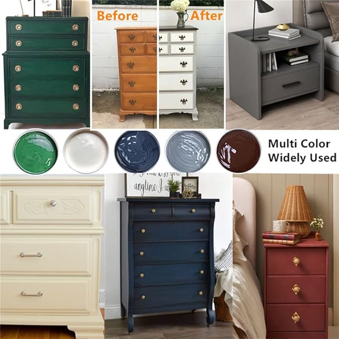 Non-Toxic Furniture Paint Vintage Chalk Paint for Wood/Metal/Glass, Indoor/Outdoor Use No Sanding & Primer Needed Matte Finish Cabinet Paint, Waterbased | Acrylic | Crafts for DIY Projects 4oz/118ml
