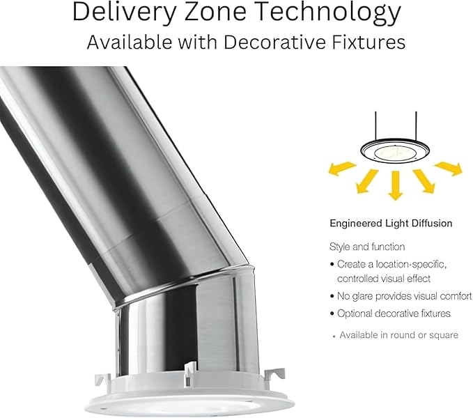 Solatube® 160 DS 10-inch Tubular Skylight Extension Kit – Complete 40-inch Reach for High Ceilings – Natural Daylight for Bathrooms & Hallways – Includes 2 x 20" Extension Tubes
