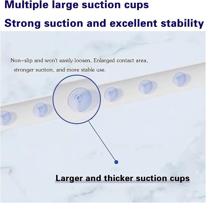 Bathroom Splash Guard with Suction Cups, Suction Cup Silicone Threshold Water Dam, Walk-in Shower Dam/Barrier, for Kitchen Sink, Bathroom, Garden(250cm(98in))