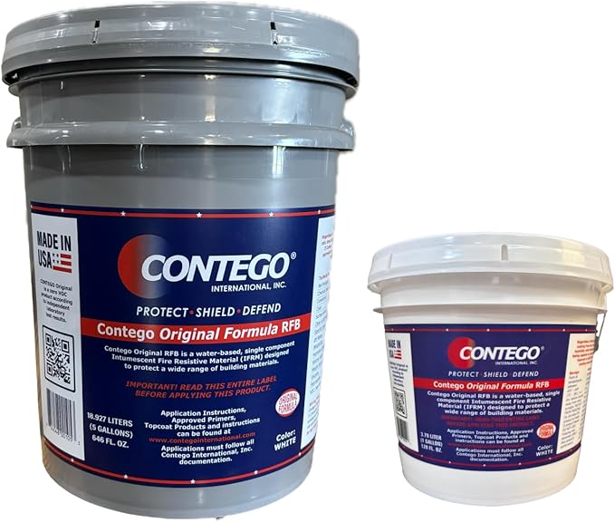 Original Formula Intumescent Fire Resistant Coating (1 gallon) for Homes, Garages, Nurseries, Bedrooms & Kitchens. No VOCs. Restricts Fire Movement, Reduces Smoke
