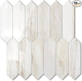 Vamos Tile Glossy Wood Marble Grain Backsplash Tile Peel and Stick, 12.8 x 12.8 Inch 10 Sheets Long Hexagon PVC Self Adhesive Mosaic Wall Tiles Stick on Backsplash for Kitchen and Bathroom