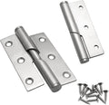 2pcs Stainless Steel Lifting Hinge 3" Rising Butt Handed Lift Off Door Hinge Left