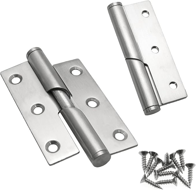 2pcs Stainless Steel Lifting Hinge 3" Rising Butt Handed Lift Off Door Hinge Left