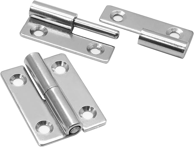 Bonsicoky 4 Pcs Stainless Steel Right Lift-Off Hinges, 2 Inch Detachable Slip Joint Small Flag Hinges with Screws