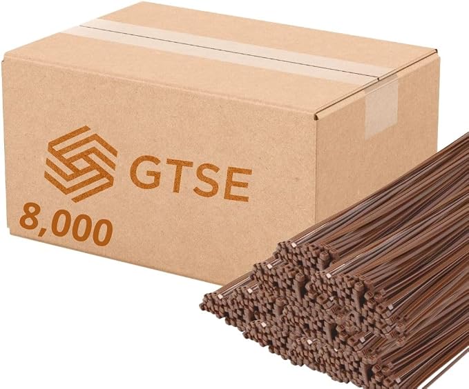 GTSE 14 inch Brown Zip Ties, 8,000 Bulk Contractors Pack, 50lb Strength, UV Resistant Long Nylon Cable Ties, Self-Locking 14" Tie Wraps, Full Carton
