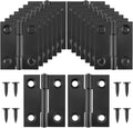 16Pcs 1.5 Inch Door Hinge, Stainless Steel Folding Butt Hinges with Mounting Screws for Cabinets, Furniture, Outdoor Windows, Crafts (Black)