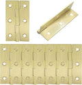 Murtenze 8 Pcs 3 Inch Mini Solid Brass Hinges，Brass Cabinet Hinges Small Box Hinges Butt Hinges for Cabinet, Drawer, Wood Box