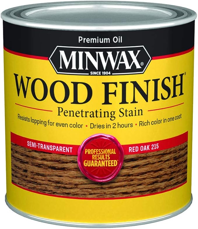 Minwax Wood Finish 221504444, Red Oak Stain, Half Pint
