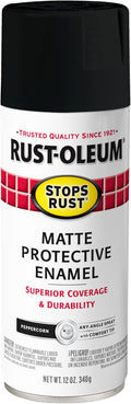 Rust-Oleum 369178 Stops Rust Spray Paint, 12 oz, Matte Peppercorn