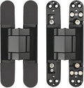 Invisible Hinges Concealed Door Hinge Heavy Duty Hidden Hinge 3-D Adjustable - Black -1 Pair