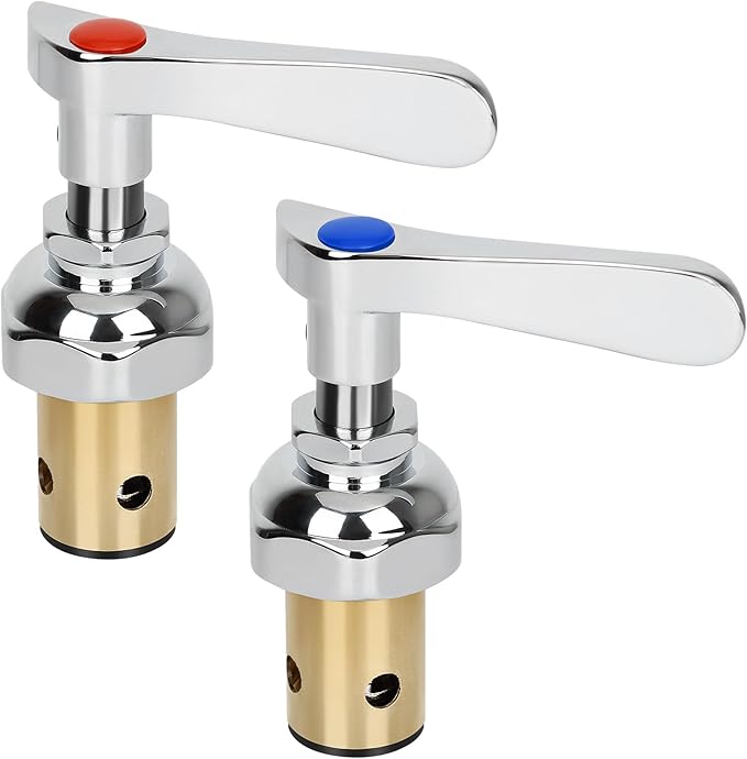 Handle Stem Assembly Replacement Valve Hot & Cold, Brass Spindle Assembly Cartridge Faucet Valve for Kitchen Wall Mount Commercial Faucet