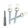 Metal Roofing Screws 10 x 2 inch, Brite White Hex Head Sheet Metal Roof Screw with EPDM Washer for Corrugated Roofing (250Pcs)
