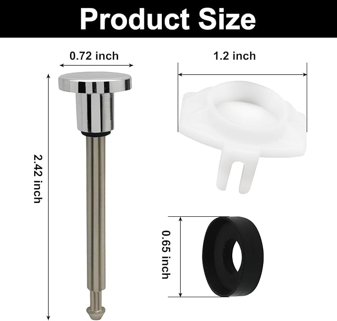 Waziaqoc 2 Set Tub Spout Diverter Repair Kit, Includes 2 x Diverter Valve Stems, 2 x Cup Seals and 2 x Gates, Leaky Faucet Repair Replacement Parts for Bathroom Shower Bathtub, Brushed Nicke
