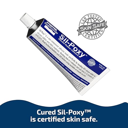 Smooth-On SIL-Poxy™ Rubber Silicone Adhesive, 0.3 oz Tube – Flexible RTV Silicone Glue for Silicone Rubber Repair & Bonding, Strong Waterproof Sealant (Packaging May Vary)