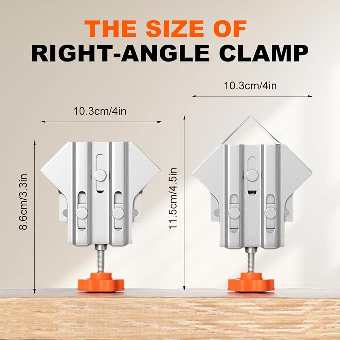 Quick Right Angle Fixing Clip, Multipurpose Stainless Steel 90° Degree Corner Clamp for Woodworking, T-shaped Right Angle Clamping Tool with Adjustable Swing Jaw Right Angle (Open&closed Type)