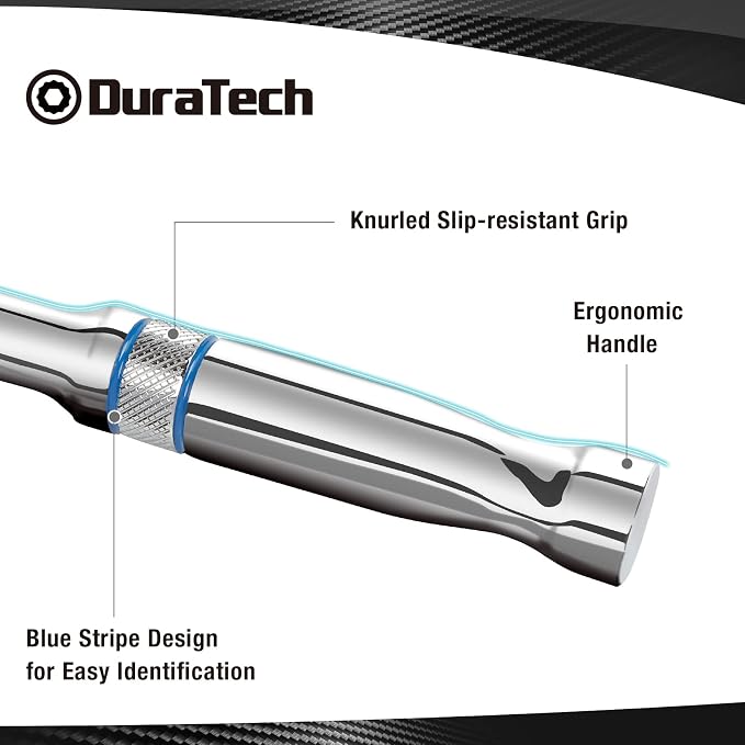 DURATECH 1/2-Inch Drive Ratchet, 90-Tooth Quick-Release Ratchet Wrench | Reversible, Cr-V Made, 4° Swing, Full Polished, Professional Socket Wrench for Men Women Stocking Stuffers for Men Women