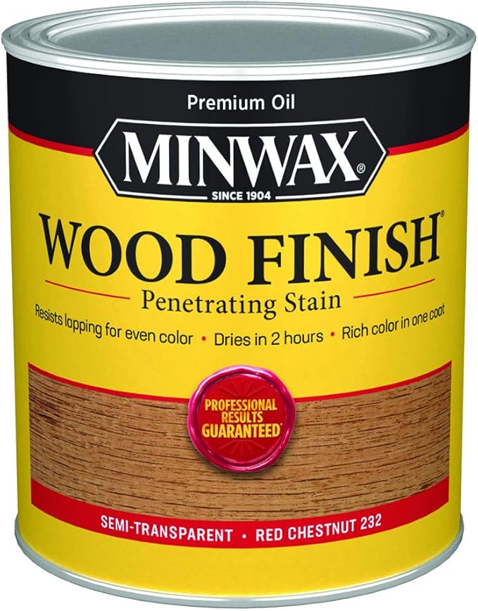 Minwax 700464444 Wood Finish, Red Chestnut, 1 Quart