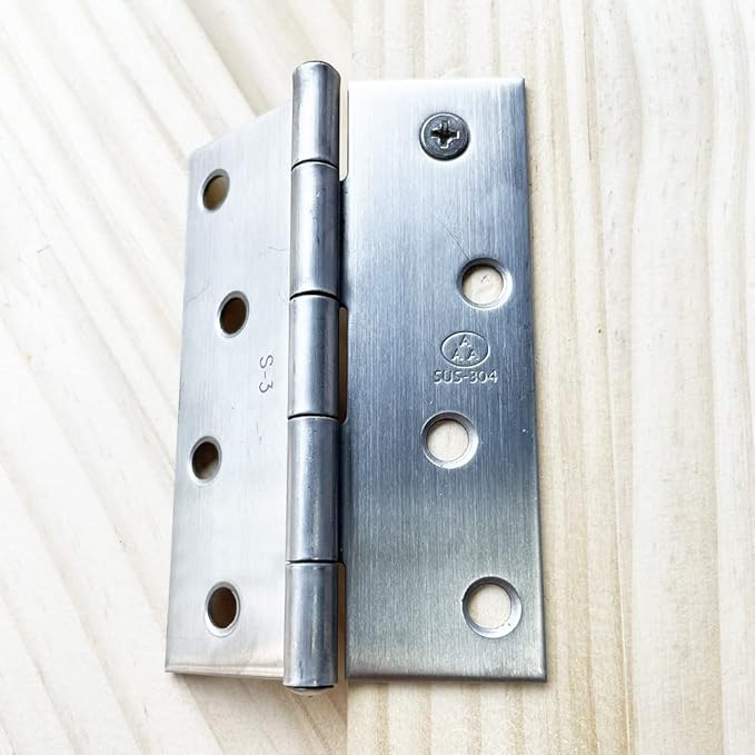 2pcs 304 Stainless Steel 4-inch Folding Butt Hinges Home Furniture Hardware Door Hinges for Door Case Lid Wooden Box Chest (100mm x 70mm x 1.5mm)