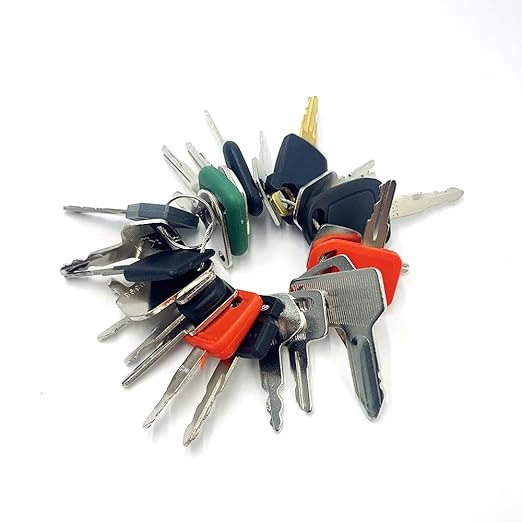 24PCS Heavy Construction Equipment Keys Set,Machinery Operator Ignition Keys Compatible with Hyundai Volvo Caterpillar Case JD JCB Bobcat Hyster Daewoo Kubota Komatsu Lucas Takeuchi Hitachi JLG