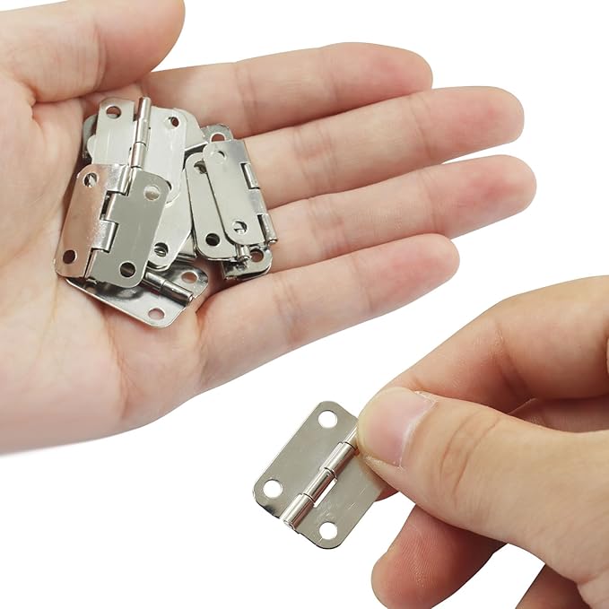 Murtenze 24Pcs Butt Hinge, 1" x 3/4" Metal Foldable Door Hinges with Screws for Cabinet Door Closet, Jewelry, Wooden Box (Silver)