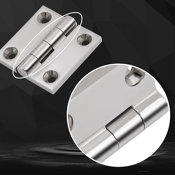316 Stainless Steel Hinges Marine Grade (2" × 2" or 1-1/2" × 1-1/2" Heavy Duty Boat Hatch Hinge Casting Cabinet Door Hinge with Screws (2" x 2" 12 Pack)