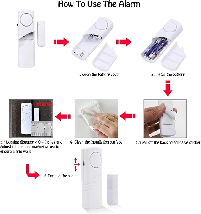 Door Window Alarm, 90DB Door Alarms for Kids Safety, Door Window Burglar Alarm-Window Pool Alarms for Home (15 Pack)