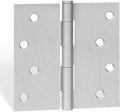 goldenwarm 3 Pack Nickel Door Hinges 4inch x 4 inch Door Hinges Brushed Nickel Door Hardware Satin Nickel Iron Door Hinge with Square Corners
