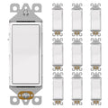 Aida 3-Way Switch - 15Amp, 120/277 Volt Paddle Switch, Self-Grounding, Residential & Commercial Grade, UL Listed (10 Pack, Matte White)